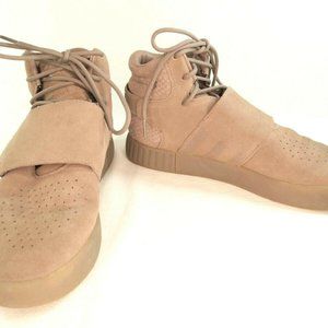 Adidas Tubular Invader Tan Suede Sneakers Sz 8.5
